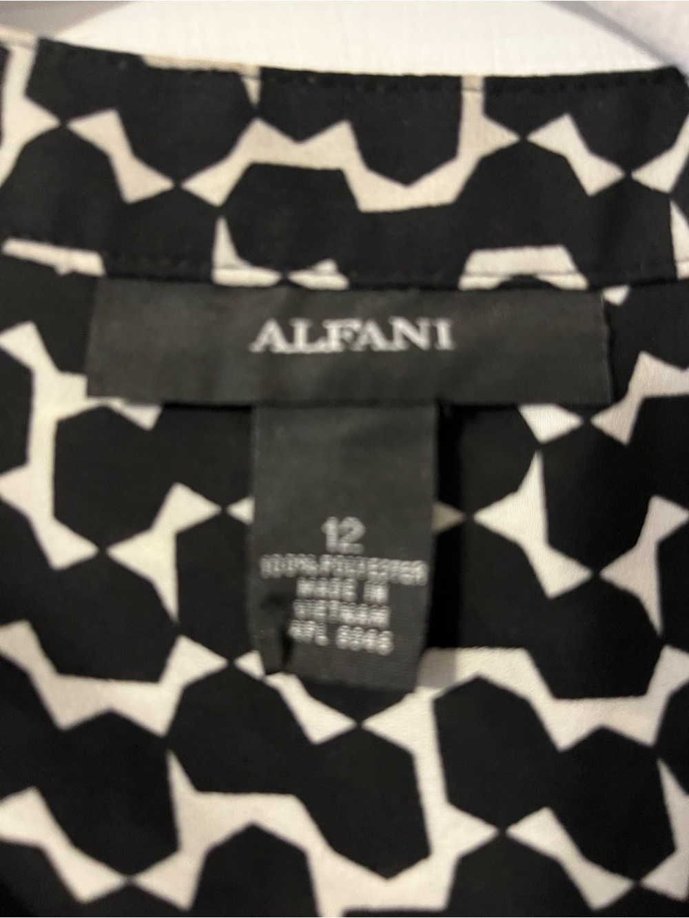 Alfani Black Sleeveless Wrap-Front Top with Red & Yellow Abstract Print - Picture 3 of 3